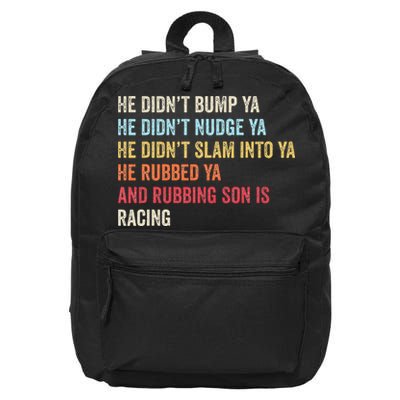 Sprint Car Racing Apparel Funny Race Quote Dirt Track Racing 16 in Basic Backpack