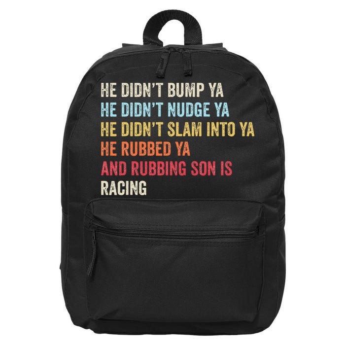 Sprint Car Racing Apparel Funny Race Quote Dirt Track Racing 16 in Basic Backpack
