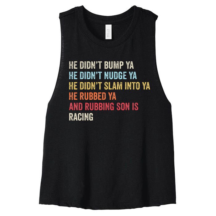 Sprint Car Racing Apparel Funny Race Quote Dirt Track Racing Women's Racerback Cropped Tank