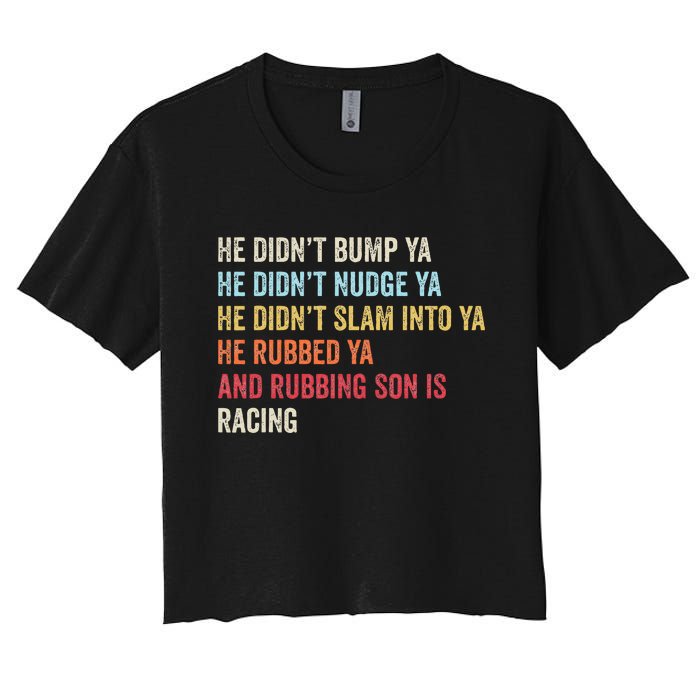 Sprint Car Racing Apparel Funny Race Quote Dirt Track Racing Women's Crop Top Tee