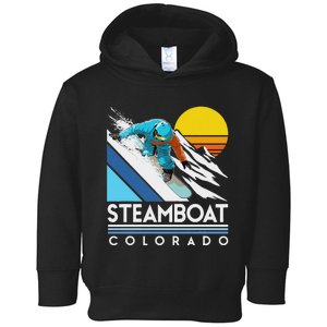 Steamboat Colorado Retro Snowboard Toddler Hoodie