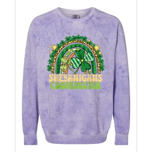 Shenanigans Coordinator Rainbow Teacher St Patricks Day Gifts Colorblast Crewneck Sweatshirt