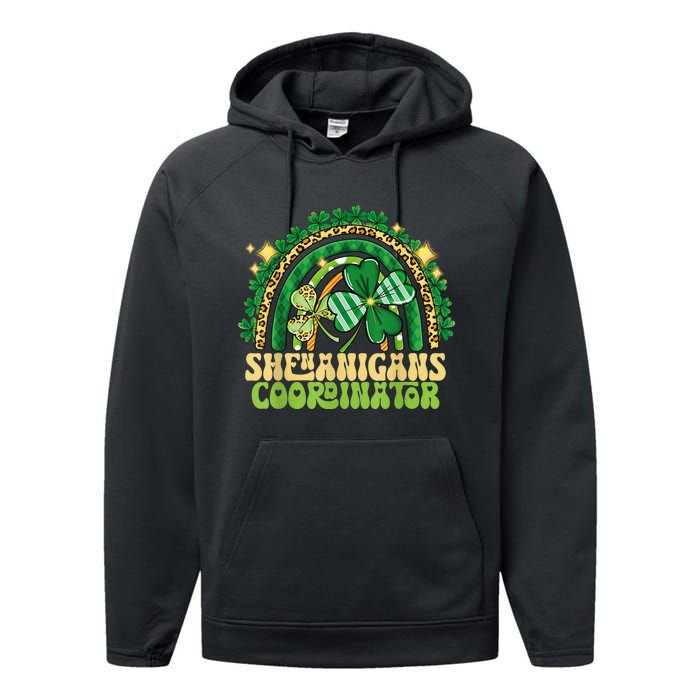 Shenanigans Coordinator Rainbow Teacher St Patricks Day Gifts Performance Fleece Hoodie