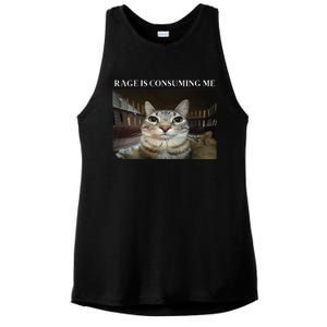 Silly Cat Rage Is Consuming Me Cat Ladies PosiCharge Tri-Blend Wicking Tank