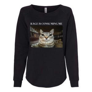 Silly Cat Rage Is Consuming Me Cat Womens California Wash Sweatshirt