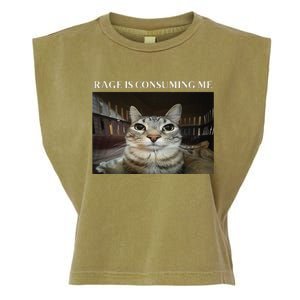 Silly Cat Rage Is Consuming Me Cat Garment-Dyed Women's Muscle Tee