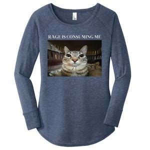 Silly Cat Rage Is Consuming Me Cat Women's Perfect Tri Tunic Long Sleeve Shirt