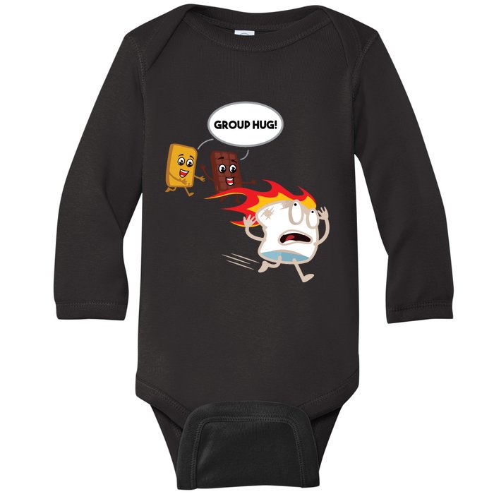 Smores Camping Roasting Outdoor Women Baby Long Sleeve Bodysuit