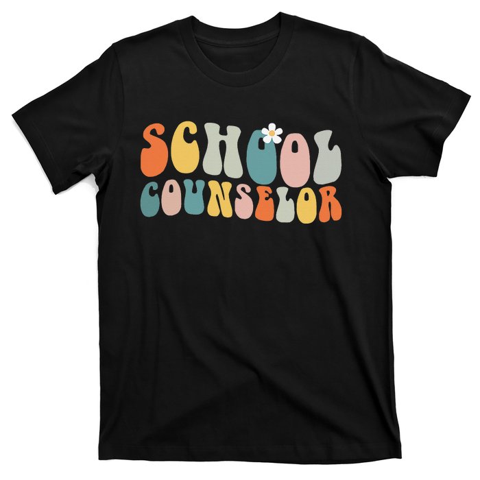 School Counselor Retro Vintage Groovy Back to School T-Shirt