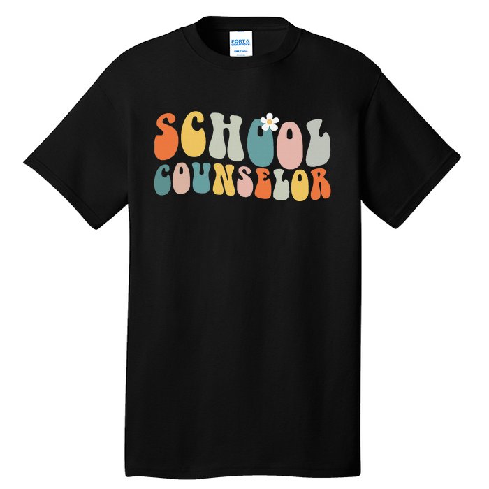 School Counselor Retro Vintage Groovy Back to School Tall T-Shirt