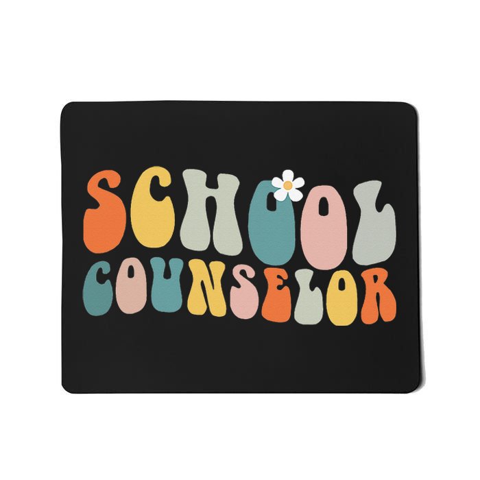 School Counselor Retro Vintage Groovy Back to School Mousepad