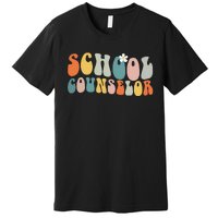 School Counselor Retro Vintage Groovy Back to School Premium T-Shirt