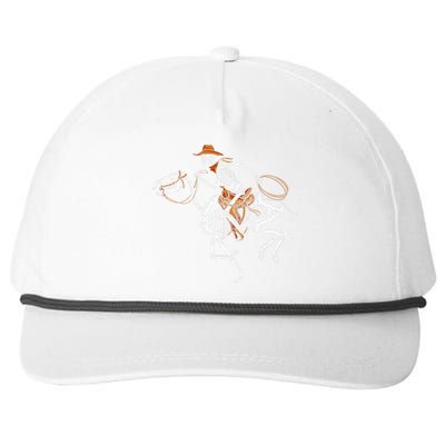 Skeleton Cowboy Riding Horse Halloween Rider Costume Funny Snapback Five-Panel Rope Hat