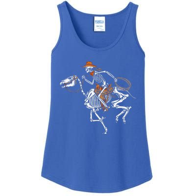 Skeleton Cowboy Riding Horse Halloween Rider Costume Funny Ladies Essential Tank