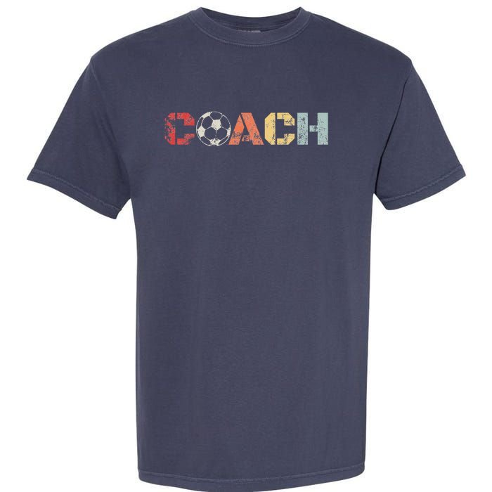 Soccer Coach Retro Vintage Instructional Soccer Ball Staff Garment-Dyed Heavyweight T-Shirt