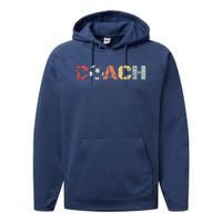 Soccer Coach Retro Vintage Instructional Soccer Ball Staff Performance Fleece Hoodie