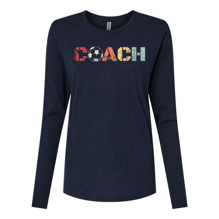 Soccer Coach Retro Vintage Instructional Soccer Ball Staff Womens Cotton Relaxed Long Sleeve T-Shirt