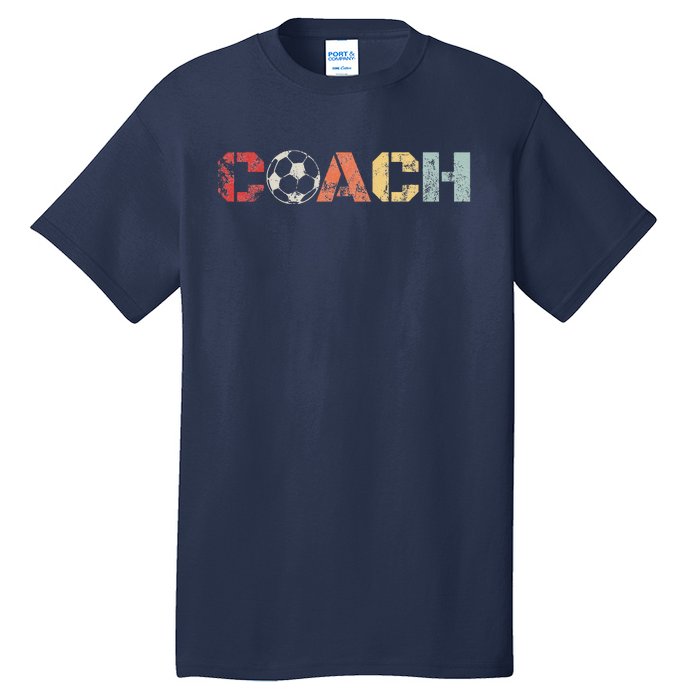 Soccer Coach Retro Vintage Instructional Soccer Ball Staff Tall T-Shirt