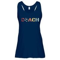 Soccer Coach Retro Vintage Instructional Soccer Ball Staff Ladies Essential Flowy Tank