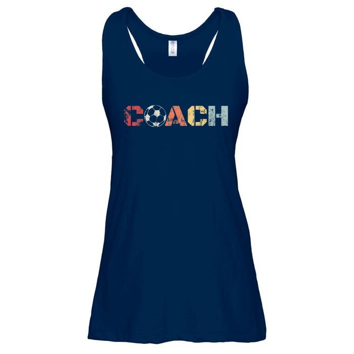 Soccer Coach Retro Vintage Instructional Soccer Ball Staff Ladies Essential Flowy Tank