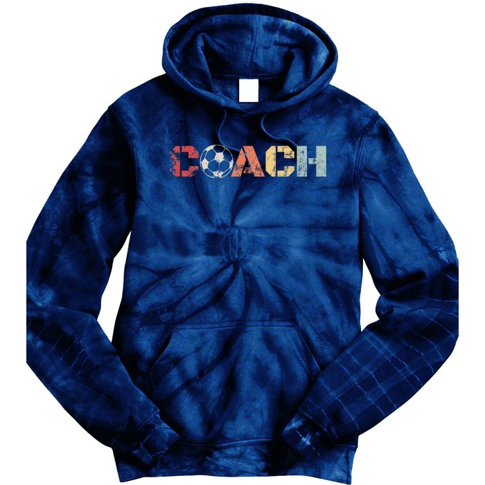 Soccer Coach Retro Vintage Instructional Soccer Ball Staff Tie Dye Hoodie