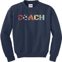 Soccer Coach Retro Vintage Instructional Soccer Ball Staff Kids Sweatshirt