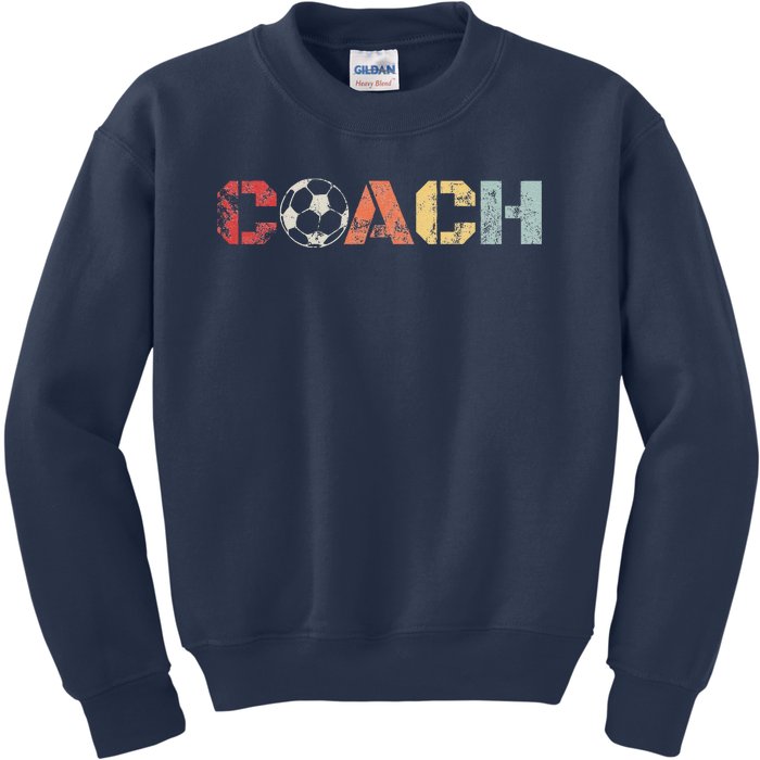 Soccer Coach Retro Vintage Instructional Soccer Ball Staff Kids Sweatshirt