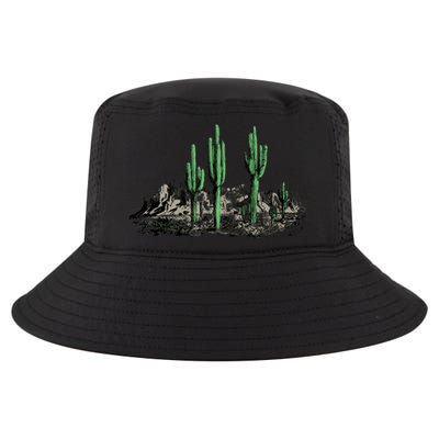 Saguaro Cactus Retro Desert Saguaro Cactus Western Nature Gift Cool Comfort Performance Bucket Hat