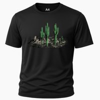 Saguaro Cactus Retro Desert Saguaro Cactus Western Nature Gift Cooling Performance Crew T-Shirt