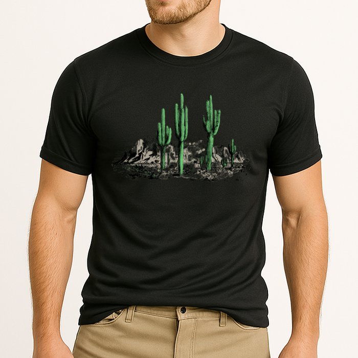 Saguaro Cactus Retro Desert Saguaro Cactus Western Nature Gift Cooling Performance Crew T-Shirt