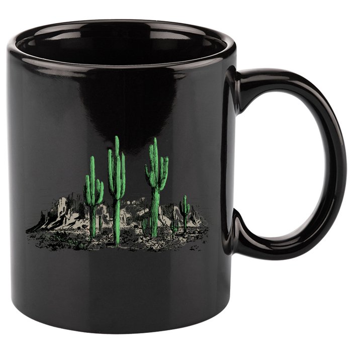 Saguaro Cactus Retro Desert Saguaro Cactus Western Nature Gift 11oz C Handle Ceramic Mug
