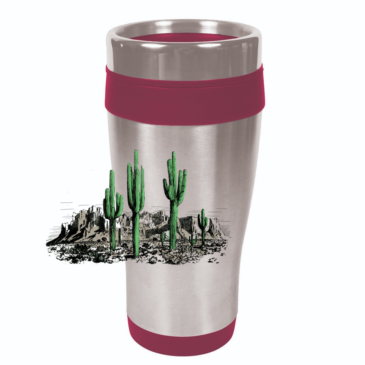 Saguaro Cactus Retro Desert Saguaro Cactus Western Nature Gift 15oz Campfire Ceramic Mug