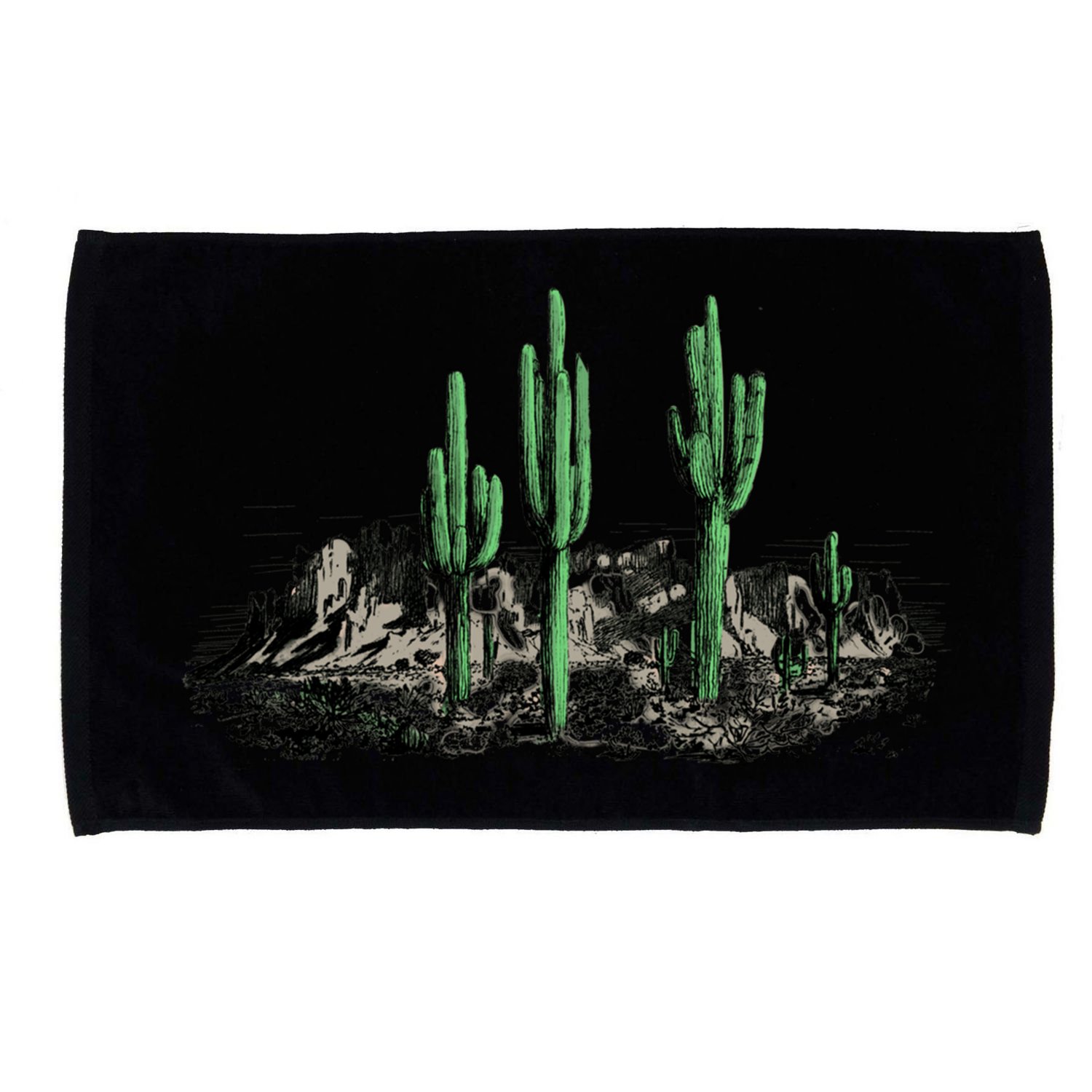 Saguaro Cactus Retro Desert Saguaro Cactus Western Nature Gift Microfiber Hand Towel
