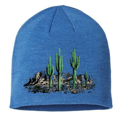 Saguaro Cactus Retro Desert Saguaro Cactus Western Nature Gift Sustainable Beanie