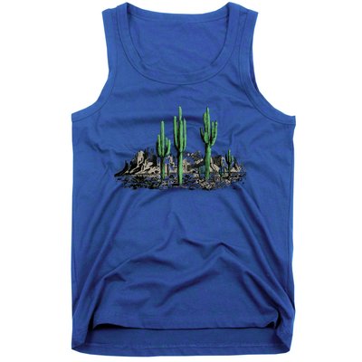 Saguaro Cactus Retro Desert Saguaro Cactus Western Nature Gift Tank Top
