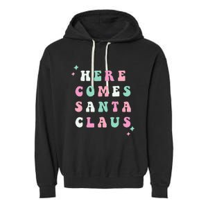 Santa Claus Retro Merry Christmas XMAS Festive Holiday Gift Garment-Dyed Fleece Hoodie