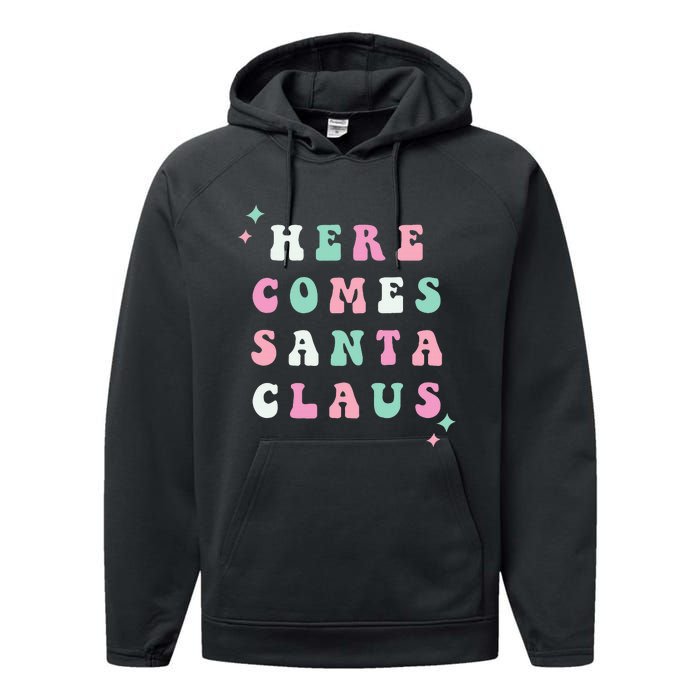 Santa Claus Retro Merry Christmas XMAS Festive Holiday Gift Performance Fleece Hoodie