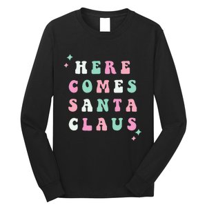 Santa Claus Retro Merry Christmas XMAS Festive Holiday Gift Long Sleeve Shirt