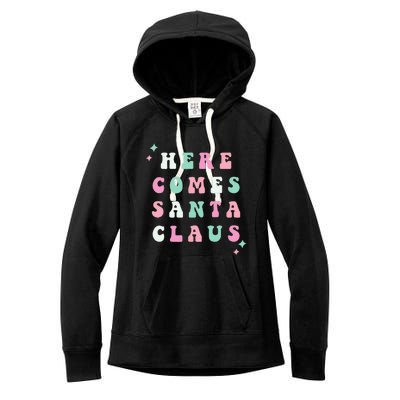 Santa Claus Retro Merry Christmas XMAS Festive Holiday Gift Women's Fleece Hoodie