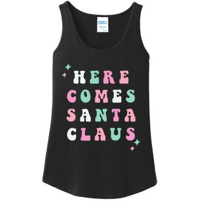 Santa Claus Retro Merry Christmas XMAS Festive Holiday Gift Ladies Essential Tank