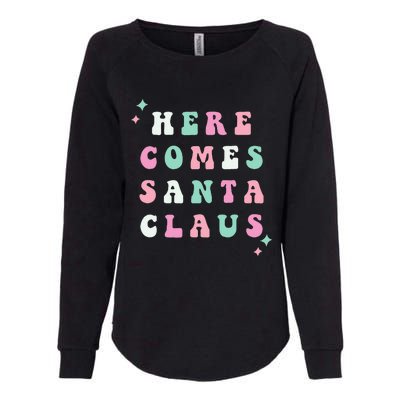 Santa Claus Retro Merry Christmas XMAS Festive Holiday Gift Womens California Wash Sweatshirt