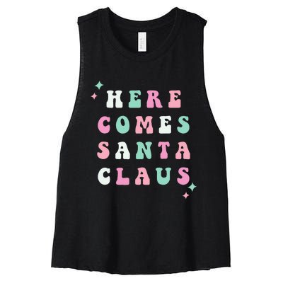 Santa Claus Retro Merry Christmas XMAS Festive Holiday Gift Women's Racerback Cropped Tank