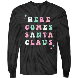 Santa Claus Retro Merry Christmas XMAS Festive Holiday Gift Tie-Dye Long Sleeve Shirt