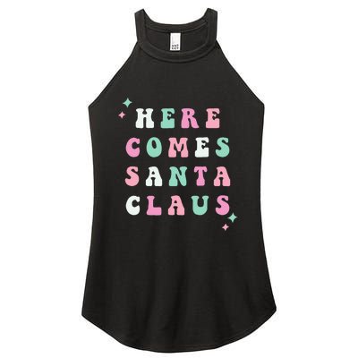 Santa Claus Retro Merry Christmas XMAS Festive Holiday Gift Women's Perfect Tri Rocker Tank