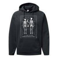 Skeleton Couple Retro Metal Plaque Ill Find You Again Wherever We End Up Next Performance Fleece Hoodie