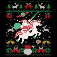 Santa Claus Riding Unicorn Christmas Ugly Christmas Sweater Meaningful Gift Impact Tech Backpack