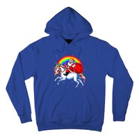 Santa Claus Riding Unicorn Rainbow Christmas Gifs Gift Hoodie