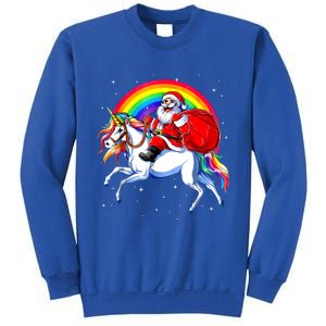 Santa Claus Riding Unicorn Rainbow Christmas Gifs Gift Sweatshirt