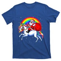 Santa Claus Riding Unicorn Rainbow Christmas Gifs Gift T-Shirt