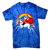 Santa Claus Riding Unicorn Rainbow Christmas Gifs Gift Tie-Dye T-Shirt